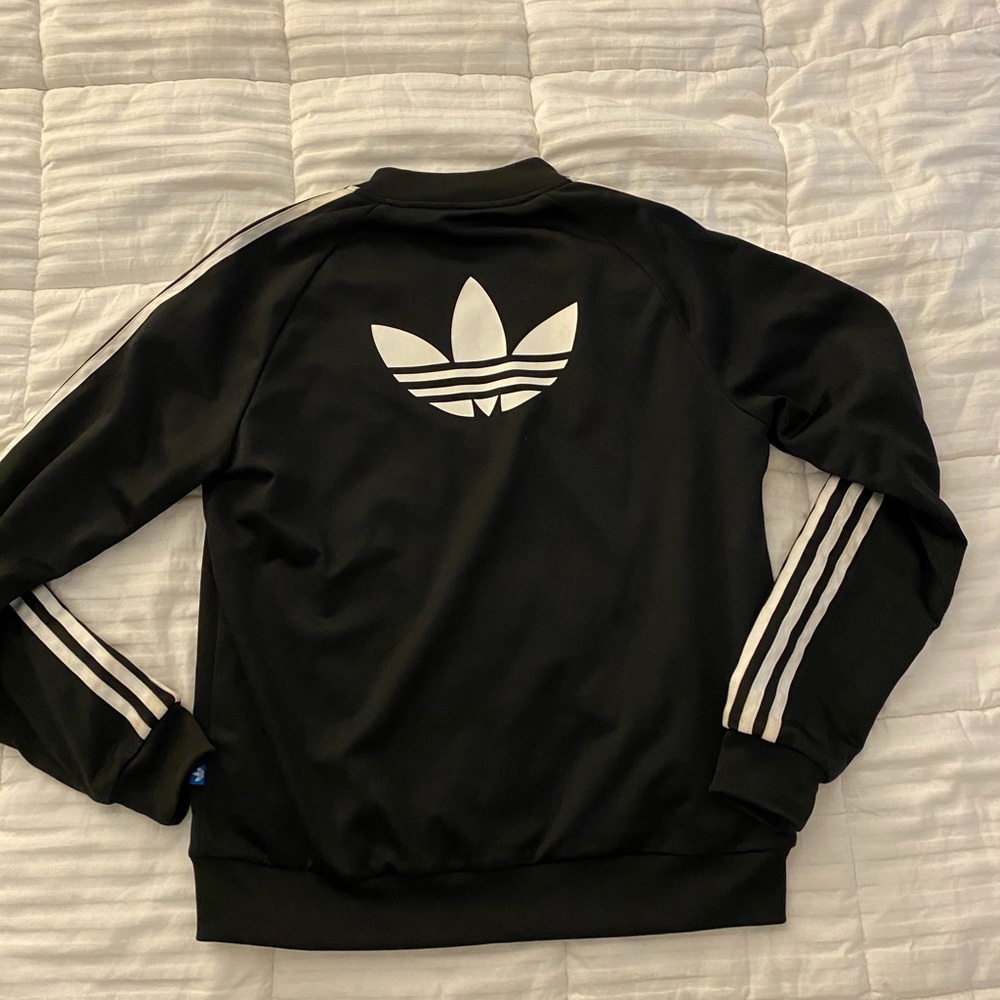 Adidas black/white track jacket size s